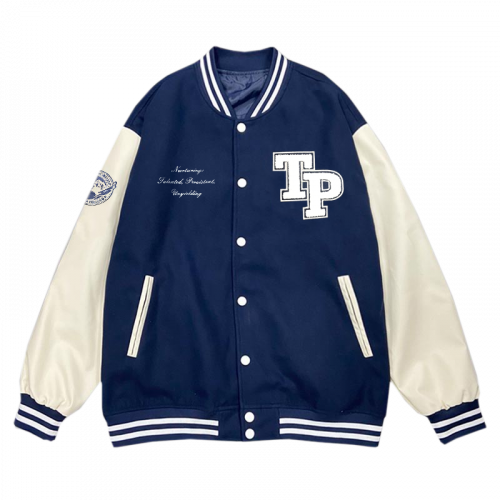 NTPU經典美式棒球外套_經典藍